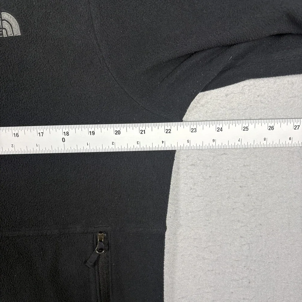 The North Face Fleece Hoodie Mens Large Black Logo Long Sleeve Full Zip Outdoor